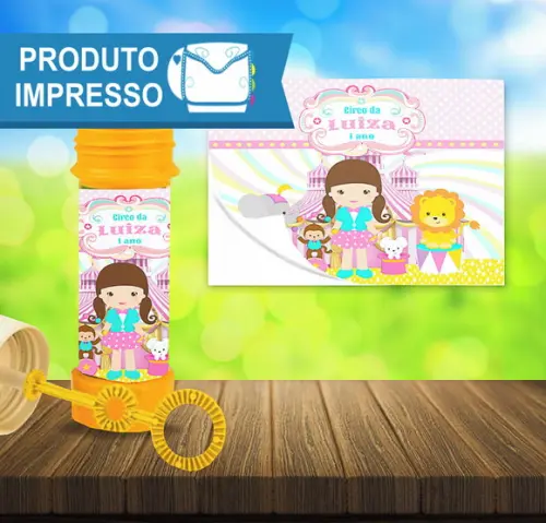 Adesivo para Bolha de Sabão da Circo Menina Rosa