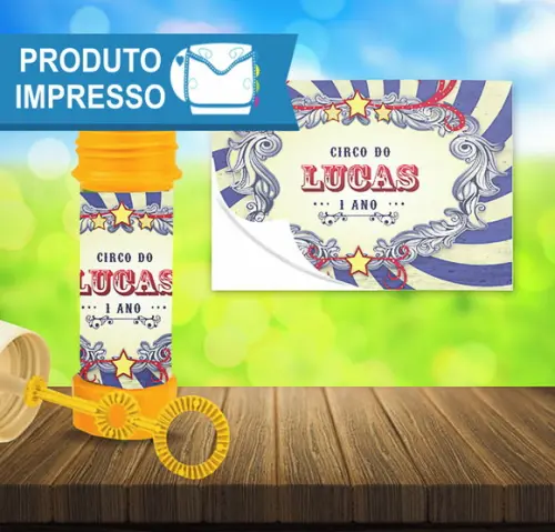 Adesivo para Bolha de Sabão da Circo Vintage