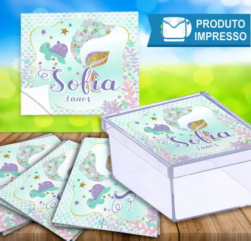 Adesivo para Caixa Acrilica Sereia