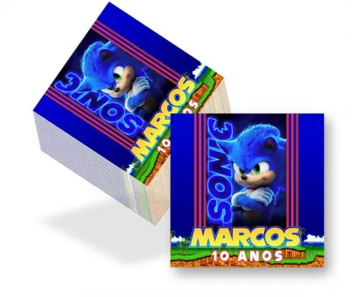 Adesivo Para Caixinha Acrilica 5x5 Sonic