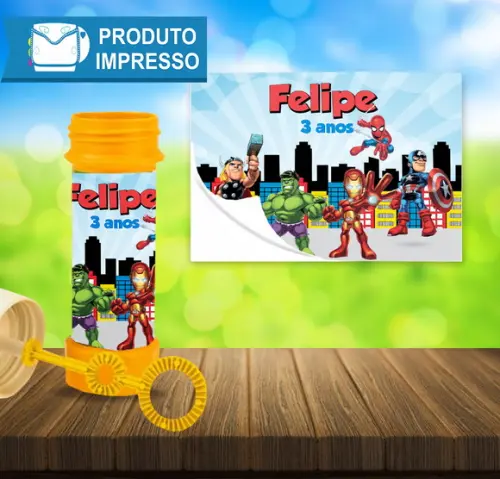 Adesivo para Bolha de Sabão dos Vingadores Cute