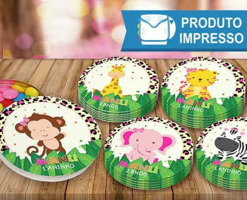 Adesivo para Latinha Safari Menina