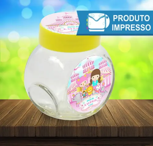 Adesivo para Mini Baleiro Circo Menina Rosa