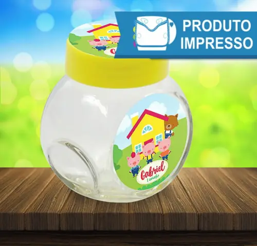 Adesivo para Mini Baleiro Os Tres Porquinhos