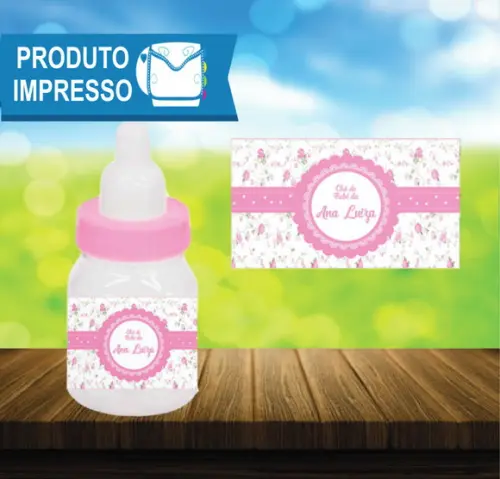 Adesivo para Mini Mamadeira Menina Rosa