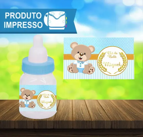 Adesivo para Mini Mamadeira Ursinho Príncipe