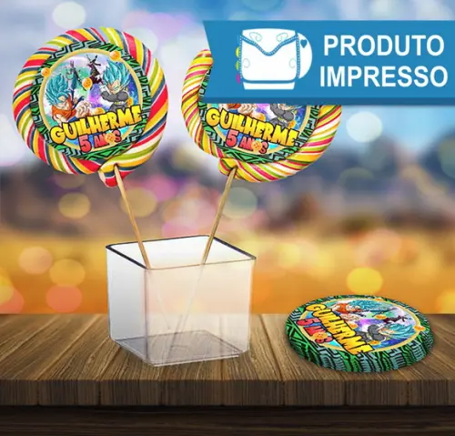 Adesivo para Pirulito Dragon Ball