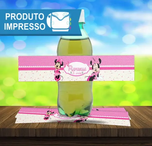 Adesivo para Refrigerante da Minnie Rosa