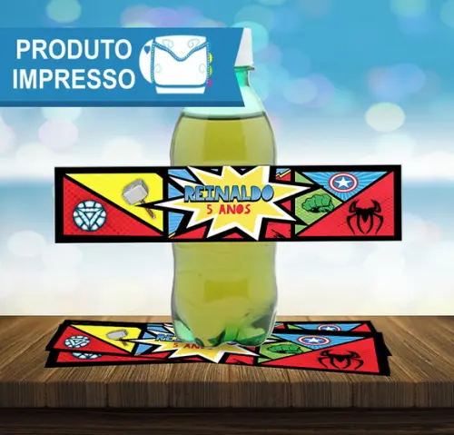 Adesivo para Refrigerante do Vingadores