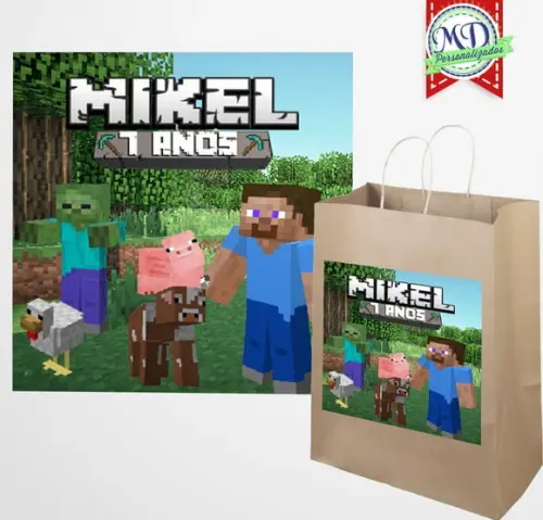 Adesivo para Sacolinha Minecraft