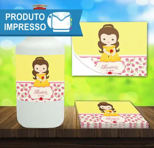 Adesivo para Squeeze Bela e a Fera Cute