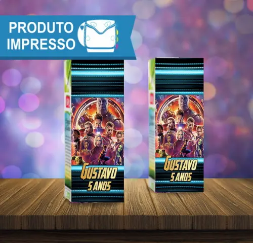 Adesivo para Suco Vingadores Guerra Infinita 200ml