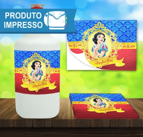 Adesivo para Squeeze Branca de Neve