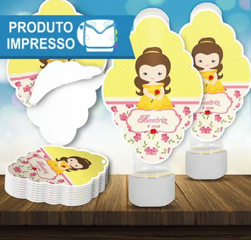Adesivo para Tubete Bela e a Fera Cute