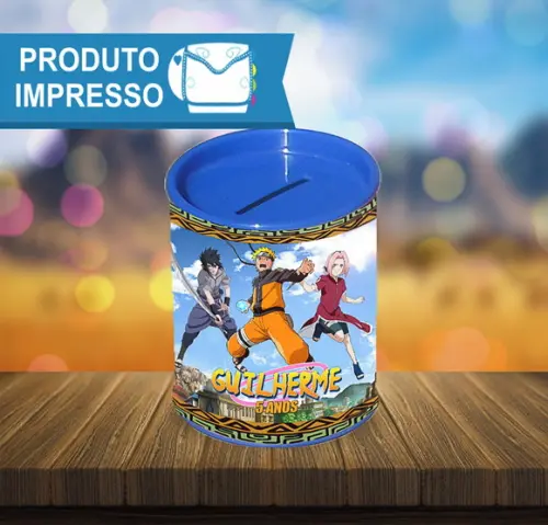 Adesivo Personalizado para Cofrinho Naruto