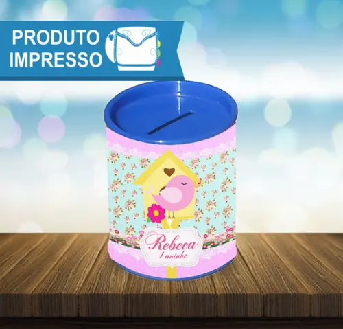 Adesivo Personalizado para Cofrinho Passarinhos
