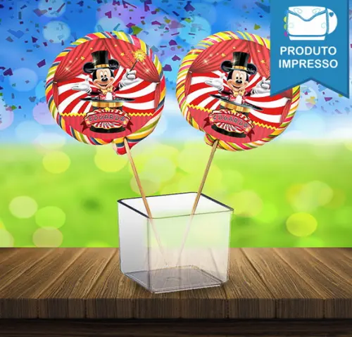 Adesivo Pirulito Mickey Circo