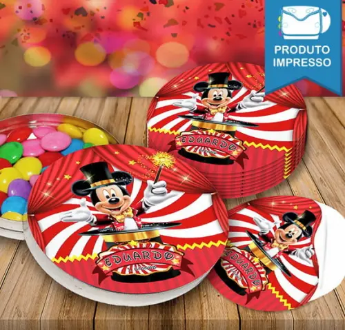 Adesivo Redondo do Mickey Circo