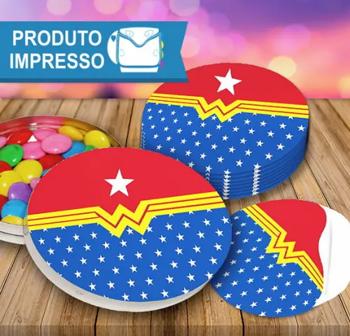 Adesivo Redondo Mulher Maravilha
