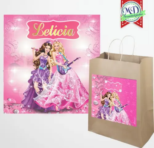 Adesivo Sacola Barbie Pop Star