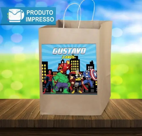 Adesivo Sacola Heróis Vingadores