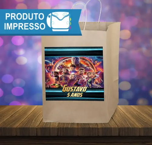 Adesivo Sacola Heróis Vingadores Guerra Infinita