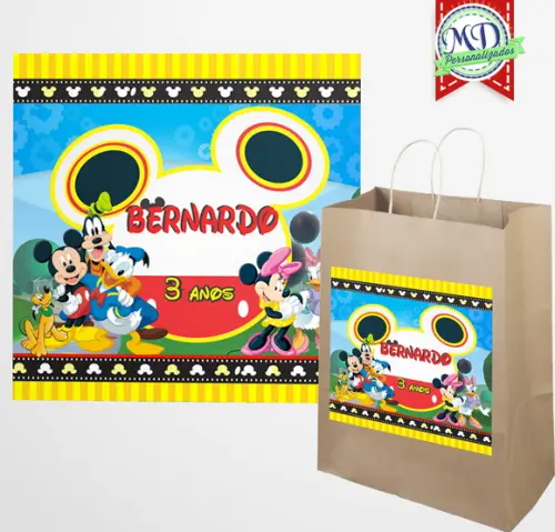 Adesivo Sacola Turma do Mickey