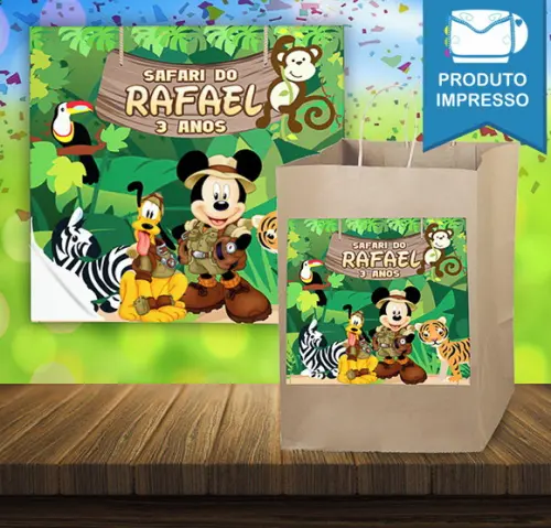 Adesivo Sacolinha Mickey Safari
