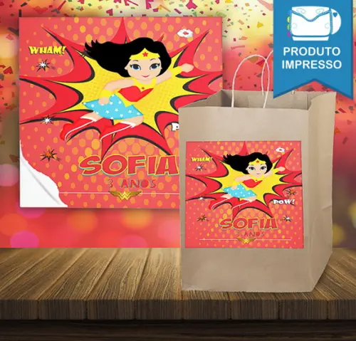 Adesivo Sacolinha Mulher Maravilha