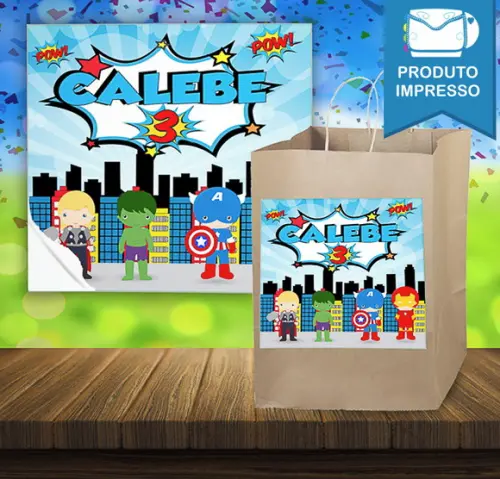 Adesivo Sacolinha Vingadores Cute
