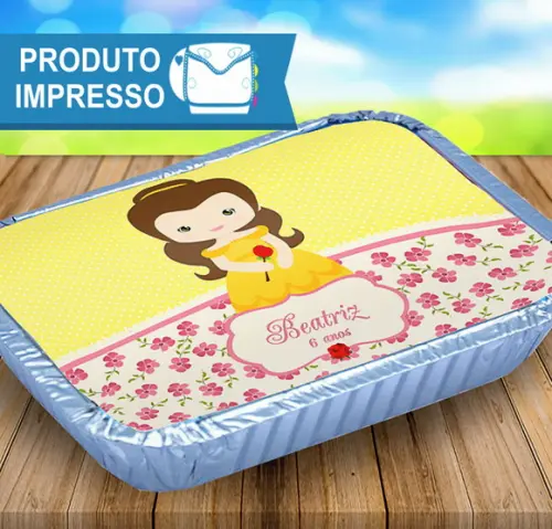 Adesivo Tampa Marmitinha Bela e a Fera Cute