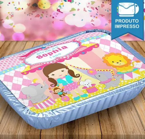 Adesivo Tampa Marmitinha Circo Menina