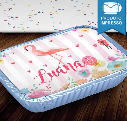 Adesivo Tampa Marmitinha Flamingo