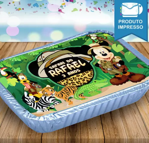 Adesivo Tampa Marmitinha Mickey Safari