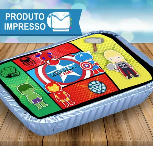 Adesivo Tampa Marmitinha Herois Vingadores Guerra Infinita