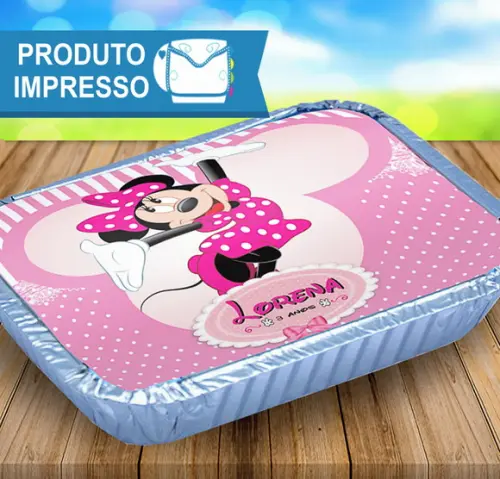 Adesivo Tampa Marmitinha Minnie Rosa
