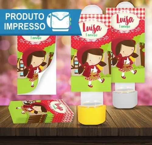 Adesivo Tubete Chapeuzinho Vermelho Personalizado