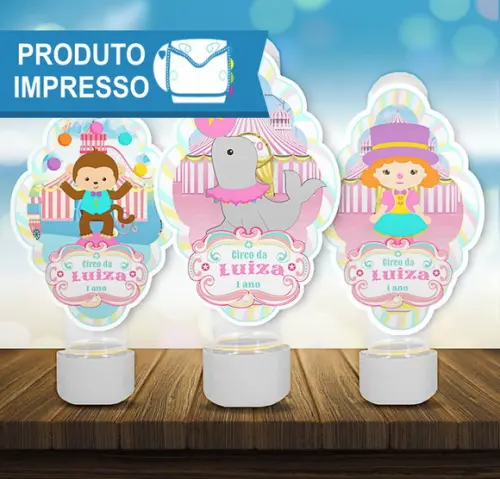 Adesivo Tubete Circo Menina Rosa
