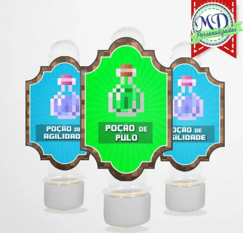Adesivo Tubete Minecraft Poções