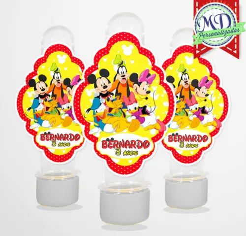 Adesivo Tubete Turma do Mickey Personalizado