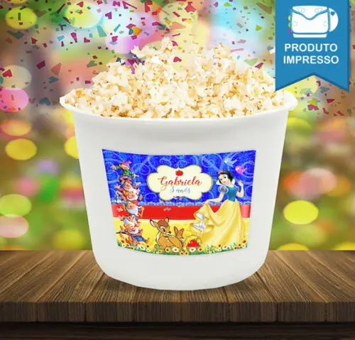 Adesivos Balde Pipoca Branca de Neve