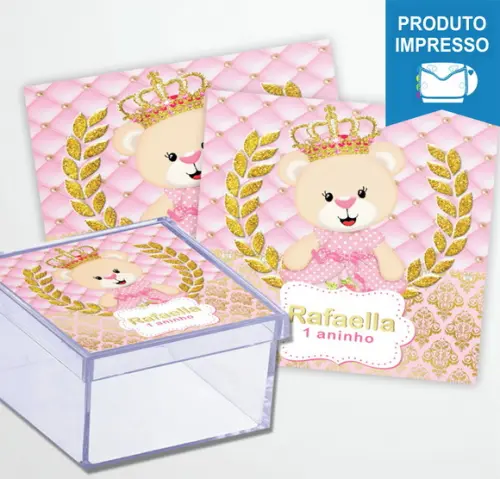 Adesivos Caixinha Ursinha Princesa