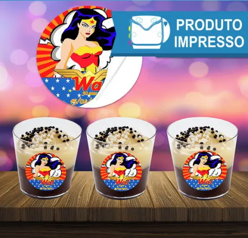 Adesivos Copinhos Mulher Maravilha