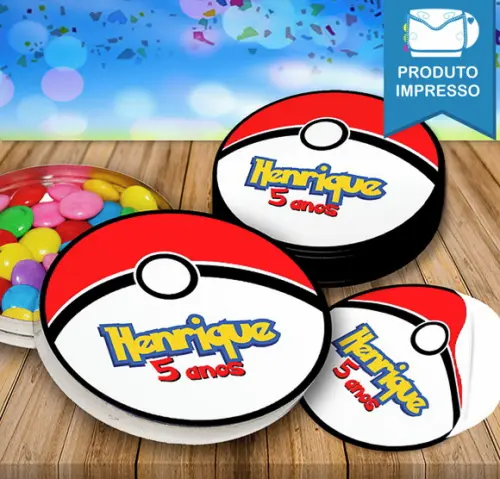 Adesivos Latinha Pokemon