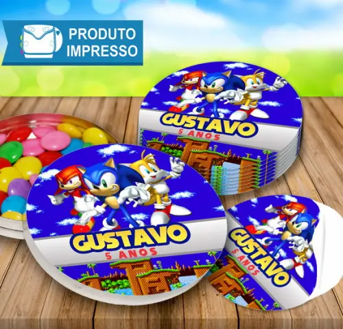 Adesivos para Latinha Sonic