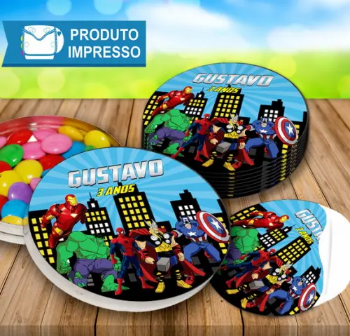 Adesivos para Latinha Vingadores