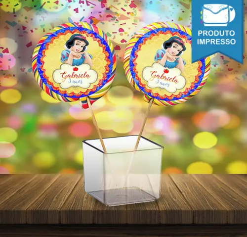 Adesivos Pirulito Branca de Neve