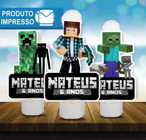 Aplique para Tubete Minecraft