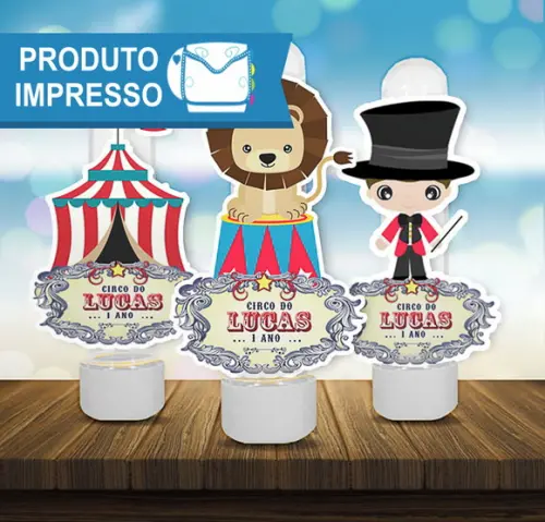 Aplique Personalizado para Tubete Circo Vintage