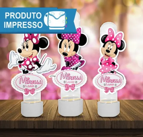 Aplique Tubete Minnie Rosa Personalizado